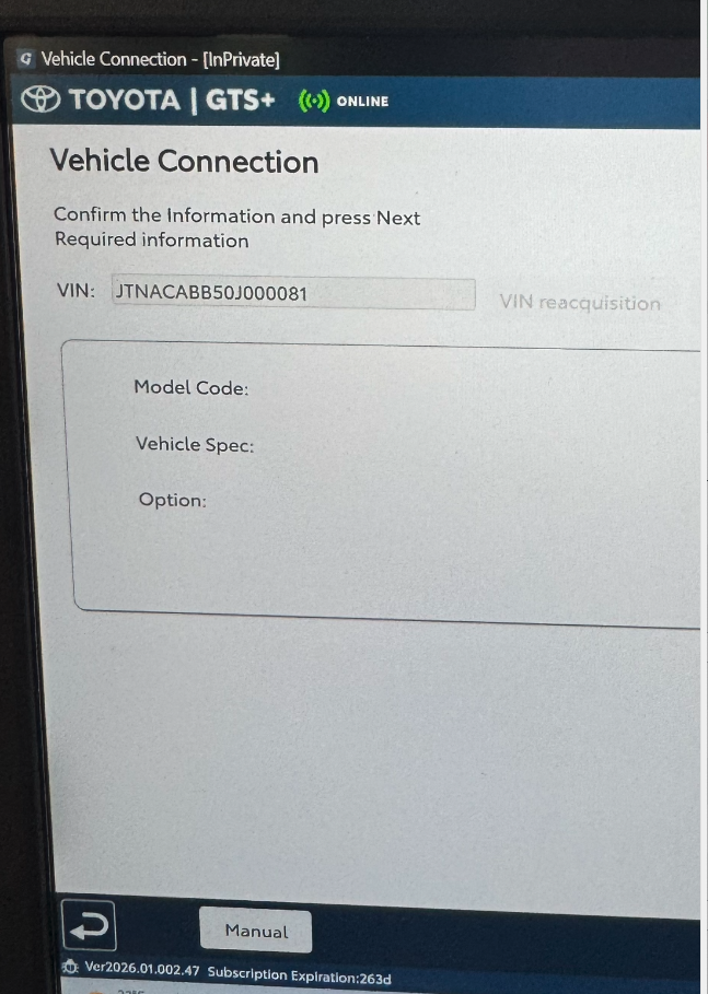 Manufacturer diagnostic software