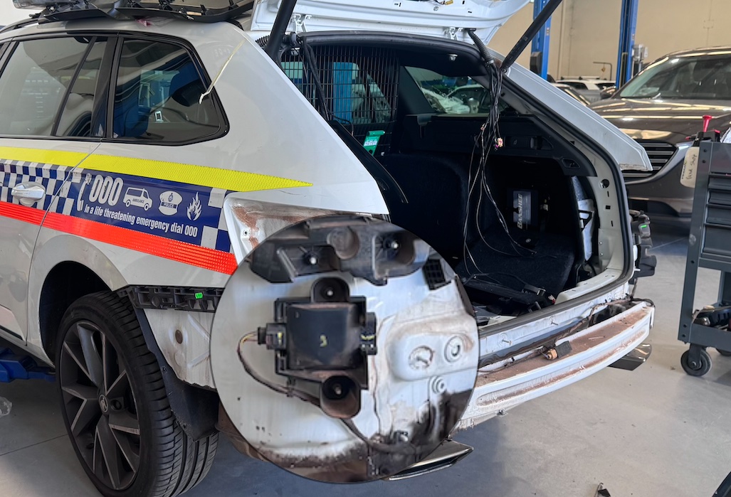 Skoda blind-spot monitoring system testing