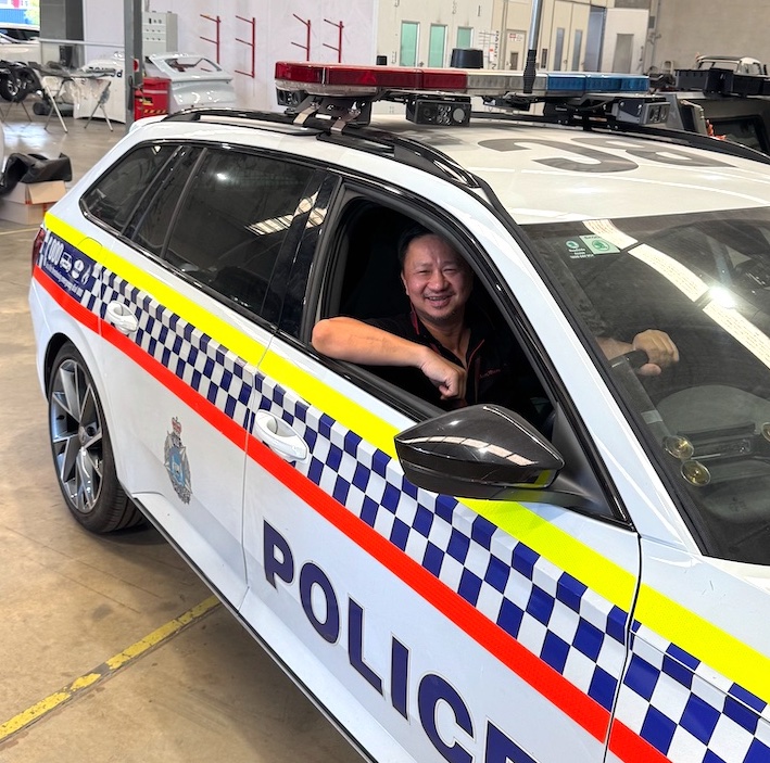 Interior diagnostic and verification work on WA Police
vehicle