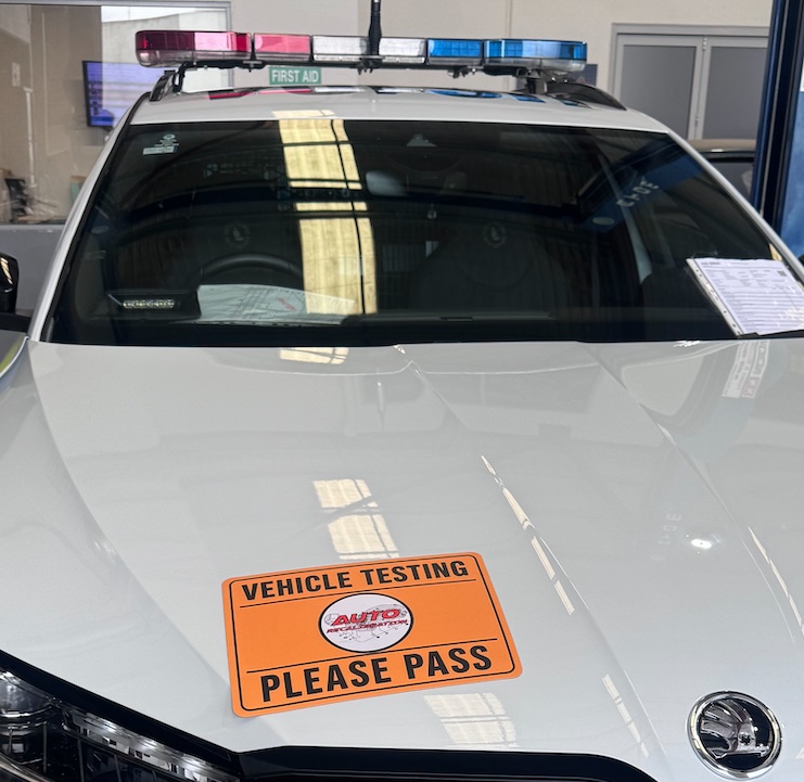 WA Police vehicle undergoing vehicle testing