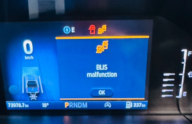 BLIS Malfunction — Ford