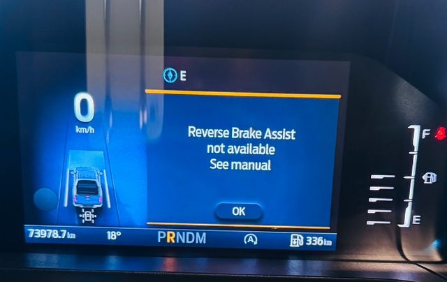 Reverse Brake Assist Not Available — Ford